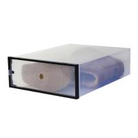 黑色 短靴款 尚易佳长靴透明鞋盒长筒靴子收纳盒加厚塑料过膝加长鞋盒子防潮尘