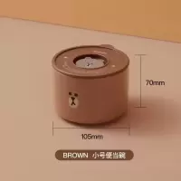 布朗小号[正品授权]. LINE FRIENDS布朗熊陶瓷便当饭盒保鲜碗3件套带盖密