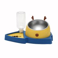 蓝色 常规款 猫碗猫咪双碗狗碗食盆保护颈椎防噎慢食碗不湿嘴漂浮碗自动饮水机