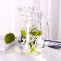 栀子花开鸭嘴壶单壶一只 印花玻璃水壶耐高温热家用客厅冷水壶果汁凉水杯带把茶水具套加厚