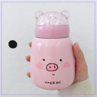 矮款300ml-可爱猪 保温杯女学生韩版可爱杯子304不锈钢ins简约卡通迷你猪猪小号水