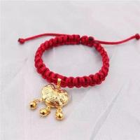 B款·紫红编绳有声_ XS-超小型 宠物长命富贵金锁猫狗铃铛长命锁项圈泰迪比熊生日礼物喜庆饰品