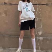 五分裤黑色好质量 S 日系抽绳束脚裤女秋季可爱软妹波点kt猫印花学生宽松百搭休闲裤