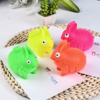 小兔 2只颜色随机 儿童发光玩具可爱小兔兔动物闪光弹力毛球软胶捏捏球玩具创意