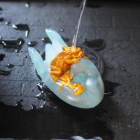 宝石蓝变色貔貅 茶宠摆件精品可养变色佛手麒麟宜兴树脂手工茶玩禅意茶桌茶具配件