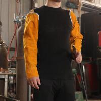 二层牛皮袖套 电焊套袖 牛皮焊工专用袖套防烫隔热软皮防护用品装备男加长秋季