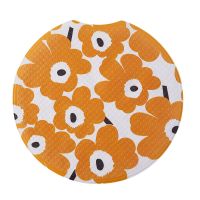 春之影-黄 55CMx55CM 浴室防滑垫淋浴房吸盘卫浴防滑地垫可爱花卉圆形卫生间儿童防摔垫