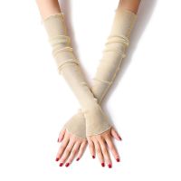 金银丝-米色 均码 夏季冰丝防晒袖套女蕾丝开车薄款护手臂套袖子弹力长款网纱袜脚套