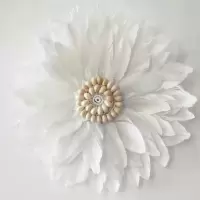 白色(贝壳款) ins北欧风羽毛墙壁挂饰 手工羽毛立体花朵儿童房羽毛壁饰拍摄道具