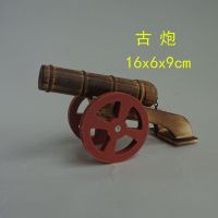 古炮 木制工艺品磨坊水车摆件创意家居摆件复古模型手工木制工艺船摆件