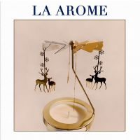 麋鹿金色 LA梦幻旋转蜡烛香薰烛台欧式铁艺浪漫复古摆件走马灯旋转烛台