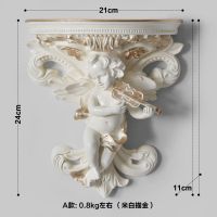 米白A款(不带花) 环保树脂 欧式墙上花瓶创意挂饰客厅立体壁饰餐厅墙面装饰咖啡厅壁挂式花盆