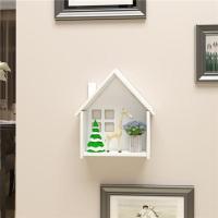 一个白色小房子架子(送无痕钉) 墙面装饰墙上置物架客厅卧室装饰架小房子壁挂隔板挂件壁饰免打孔