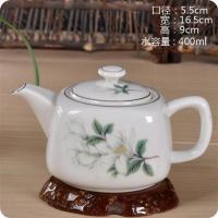 E1款式400ml 景德镇茶壶陶瓷大号现代餐厅家用功夫茶具装耐热过滤单壶用青花瓷