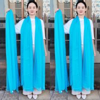 浅蓝 175*70小尺寸 天蓝色丝巾女冬长款保暖围巾春秋跳舞纱巾夏季3米防晒披肩沙滩巾