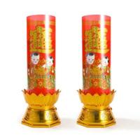 招财进宝[18cm]一对[用电池] led电子蜡烛灯供佛财神观音佛前寺庙家用电池式长明烛台供佛用品