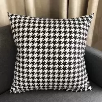 千鸟格 40x40cm(单独外套) 简约风办公室客厅沙发床头汽车午睡护腰千鸟格抱枕套芯