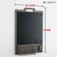 黑板置物架-咖色 ins北欧墙面收纳花篮复古黑板壁挂装饰品创意壁饰墙饰留言板挂饰