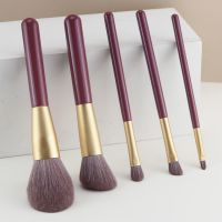 5支紫红色 小紫薯化妆刷套装初学者眼影刷粉底刷沧州刷子化妆工具散粉刷