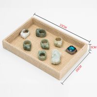 小号看货盘 高档麻布首饰托盘多种饰品展示盘架戒指项链吊坠玉佩耳环收纳盒