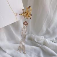 颤枝蝴蝶-雪花流苏-单只 婉仪 汉服头饰蝴蝶发夹古风弹簧关节灵动颤枝边夹发饰扑棱蛾子