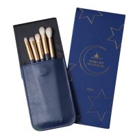 化妆刷5支+收纳包 尔木萄眼影刷5支装眼部晕染刷鼻影刷子散粉刷软毛刷便携装化妆刷