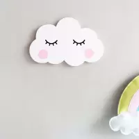 腮红云朵 中 白色笑脸云朵睫毛墙贴幼儿园儿童房床头墙面墙壁房间装饰立体墙贴