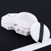 大理石纹-平格网-20g 散粉盒空盒弹力网粉盒带粉扑亮片散粉分装盒蜜粉分装罐子小空瓶子