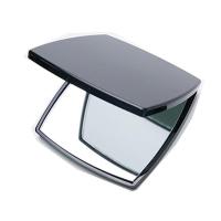 镜子 小香随身小镜子便携女大牌专柜双面补妆化妆折叠翻盖黑色无印logo