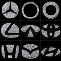 方向盘标贴奔驰[大号适用15款和15 汽车创奔弛宝马大众马自达本田奥迪现代装饰钻石贴方向盘车标贴钻