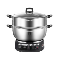 (34cm+四灯开关+保温+单笼)荣事达304不锈钢0涂层一体式多用锅 RS-FG34单笼