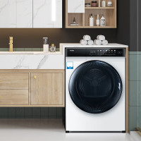 海尔(Haier)滚筒洗衣机10KG容量水洗除菌螨直驱变频 智能投放 15分钟速洗 摇篮柔洗 EG100MATE7WU1