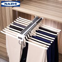 衣柜裤架收纳伸缩多功能顶装裤子架挂裤子杆抽拉柜内五金配件