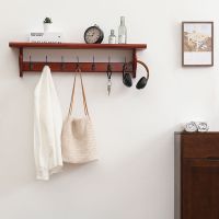 挂衣架壁挂式墙上衣帽架创意实木卧室衣服架玄关多功能挂钩置物架