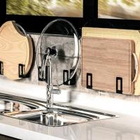 掉落锅盖架多功能免打孔不锈钢厨房置物架收纳架菜砧板架