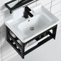 挂墙式卫生间洗脸盆柜组合小户型家用全太空铝浴室柜洗手盆洗漱台