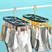 衣架塑料加厚袜夹晒衣架防风多夹子折叠衣架子晾晒裤袜内衣衣挂撑