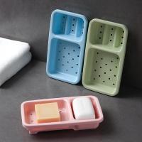 家用免打孔塑料肥皂盒创意沥水肥皂香皂架卫生间分格简约肥皂架