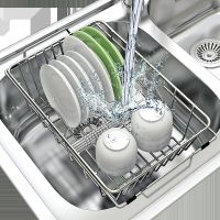 厨房置物架不锈钢水槽伸缩沥水架碗筷碟收纳架洗菜盆沥水篮可伸缩