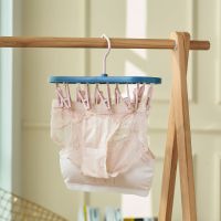 衣架塑料袜夹晒衣架防风多夹子折叠衣架子晾晒裤袜挂衣架衣撑加厚