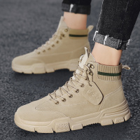 述雅马丁靴男士秋季新款男鞋高帮工装靴雪地男靴潮鞋加绒保暖棉鞋