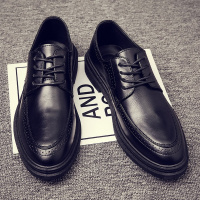 述雅秋季男鞋英伦商务正装休闲布洛克皮鞋男士防水防滑厨房工作潮鞋夏