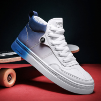 述雅男鞋夏季透气韩版潮流帮休闲板鞋小白篮球运动秋季潮鞋