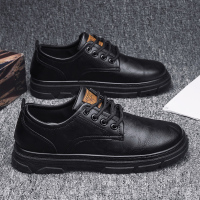 述雅男鞋2021年新款秋季男士英伦潮流商务正装休闲小皮鞋春秋防水潮鞋