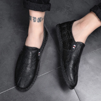 述雅男鞋秋季2021年新款懒人潮流百搭一脚蹬英伦休闲皮鞋男士豆豆潮鞋