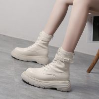 述雅桔宿厚底短筒马丁靴子女2021年秋季新款百搭配裙子ins网红机车瘦瘦靴
