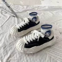 述雅桔宿短靴女2021年新款辣妹厚底高帮帆布鞋马丁春秋季薄款单靴潮ins酷