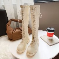 述雅桔宿网红显瘦不过膝长靴女2021新款秋季韩版加绒百搭时装靴ins高筒靴