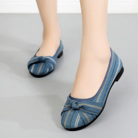 述雅桔宿萂老北京布鞋女夏季浅口布鞋软底黑色工作鞋工装鞋妈妈鞋豆鞋