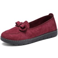 述雅桔宿老北京布鞋女时尚上班妈妈豆豆鞋休闲平跟平底黑色软底舒适工作鞋